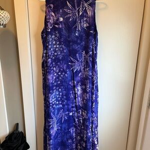 Blue Sky Purple Floral Sleeveless Maxi Dress